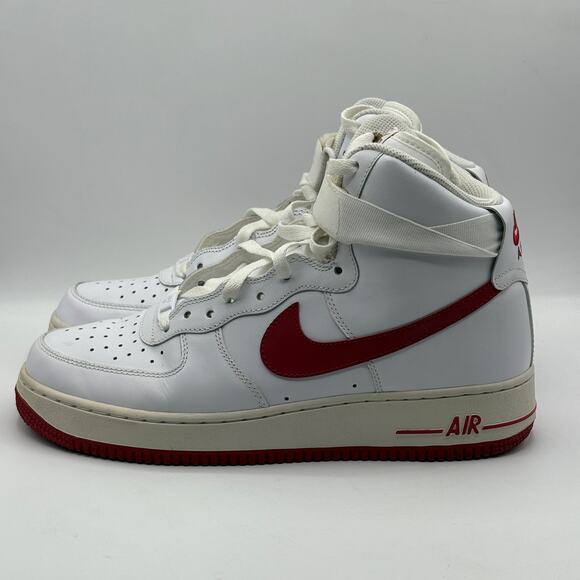 Nike Air Force 1 '07 High White Red Size 9 - Picture 5 of 16